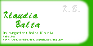 klaudia balta business card